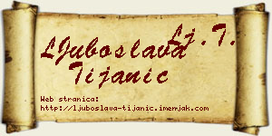 LJuboslava Tijanić vizit kartica